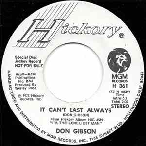 Don Gibson - It Can't Last Always Album
