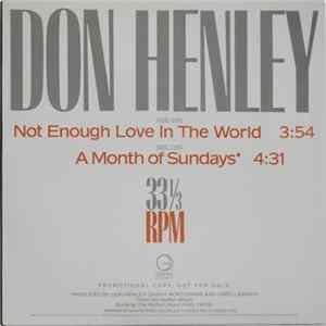 Don Henley - Not Enough Love In The World / A Month Of Sundays Album