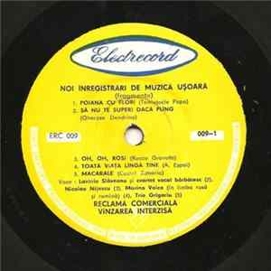 Various - Noi Înregistrări De Muzică Ușoară (Fragmente) Album