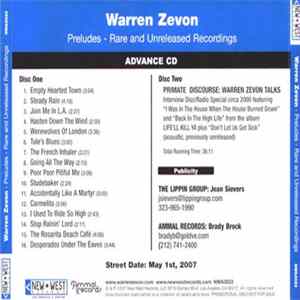 Warren Zevon - Preludes: Rare And Unreleased Recordings Album