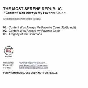 The Most Serene Republic - Content Was Always My Favorite Colour Album