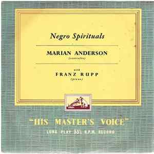 Marian Anderson With Franz Rupp - Negro Spirituals Album