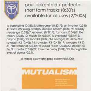 Paul Oakenfold - Perfecto Short Form Tracks Album