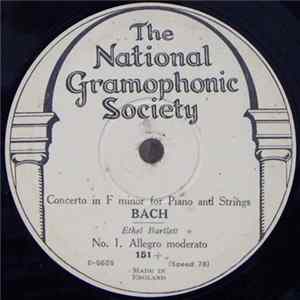 Johann Sebastian Bach, Ethel Bartlett - Concerto In F Minor For Piano And Strings Album