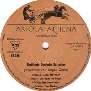 Jürgen Goslar - Berühmte Deutsche Balladen Album