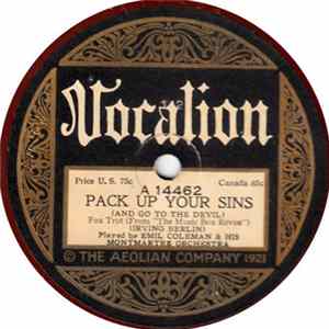 Emil Coleman & His Montmartre Orchestra - Pack Up Your Sins / Porcelain Maid Album