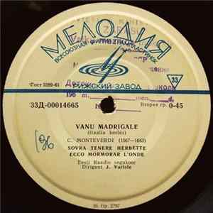 Eesti Raadio Segakoor - Vanu Madrigale Album