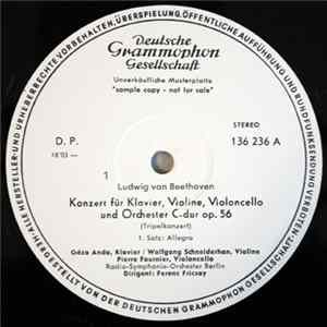 Beethoven - Géza Anda, Wolfgang Schneiderhan, Pierre Fournier, Radio-Symphonie-Orchester Berlin, Ferenc Fricsay - Konzert Für Klavier, Violine, Violoncello Und Orchester C-dur Op. 56 (Tripelkonzert) Album