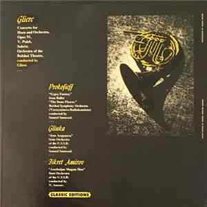 Gliere, Prokofieff, Glinka, Fikret Amirov, V. Polek, Orchestra Of The Bolshoi Theatre, Bolshoi Symphony Orchestra (Vsesoyuznovo Radiokomiteta), Samuel Samosud, State Orchestra Of The U.S.S.R., N. Anosov - Concerto For Horn And Orchestra, Opus 91. / "Gypsy Album