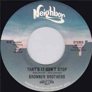 Bronner Brothers - That's It- Don't Stop Album