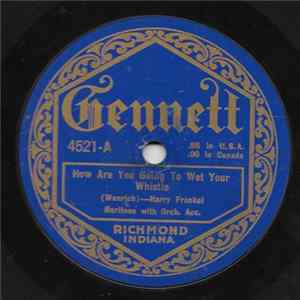 Harry Frankel - How Are You Going To Wet Your Whistle / Bring Back Those Wonderful Days Album