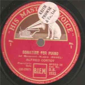 Alfred Cortot, Ravel - Sonatine For Piano Album