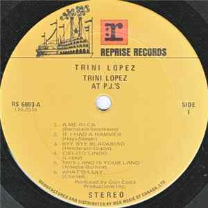 Trini Lopez - Trini Lopez At PJ's Album