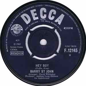 Barry St. John - Hey Boy / I've Been Crying Album