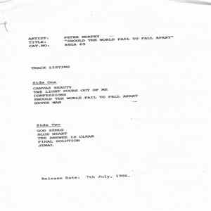Peter Murphy - Should The World Fail To Fall Apart Album