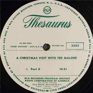 Ted Malone / Unknown Artist - A Christmas Visit With Ted Malone (Part II) / Easter Show (Part II) Album