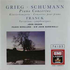 Grieg · Schumann / John Ogdon, New Philharmonia Orchestra, Philharmonia Orchestra, Paavo Berglund, Sir John Barbirolli - Piano Concertos / Variations Symphonique Album