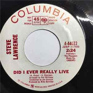 Steve Lawrence - Did I Ever Really Live Album