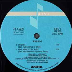 Whodini - Friends / Five Minutes Of Funk Album