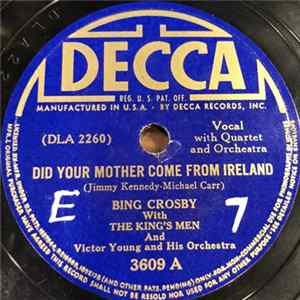 Bing Crosby With The King's Men - Did Your Mother Come From Ireland? / Where The River Shannon Flows Album
