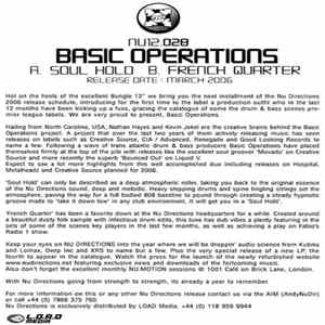 Basic Operations - Soul Hold / French Quarter Album