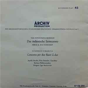 Domenico Cimarosa, Berliner Philharmoniker, Igor Markevitch - Concerto Per Due Flauti G-dur Album
