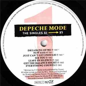 Depeche Mode - The Singles 81 → 85 Album