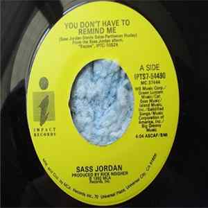 Sass Jordan - You Don't Have To Remind Me Album