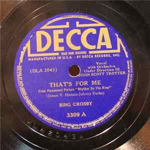 Bing Crosby - That's For Me / Rhythm On The River Album